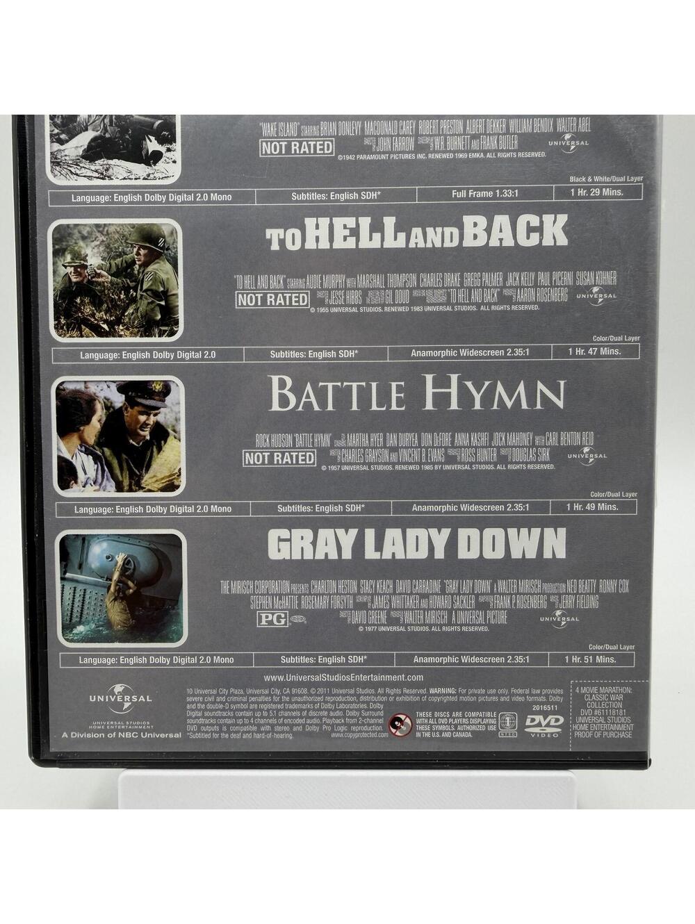 Classic War Collection 4 Movie Marathon DVD 2011 2 Disc Set - Picture 4 of 8